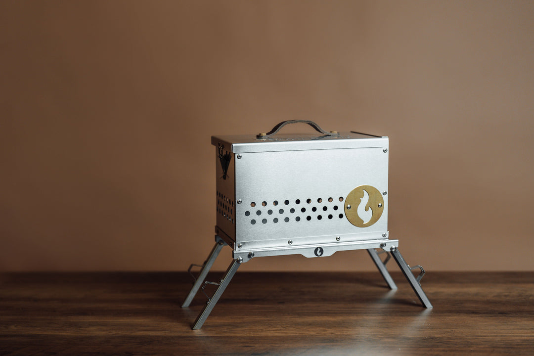 LavaBox Portable Campfire The Hekla: 304 Stainless Steel LavaBox with Dual-Burner