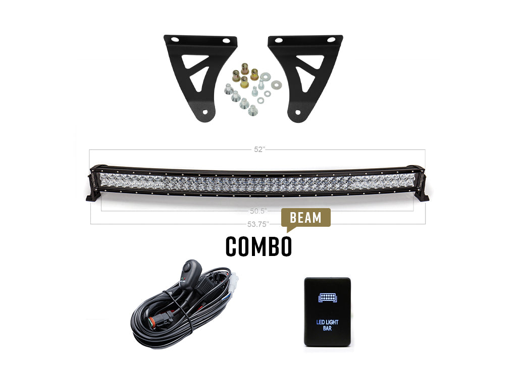 Cali Raised LED 52" Curved LED Light Bar Roof Brackets Kit For Tundra (2007-2021)