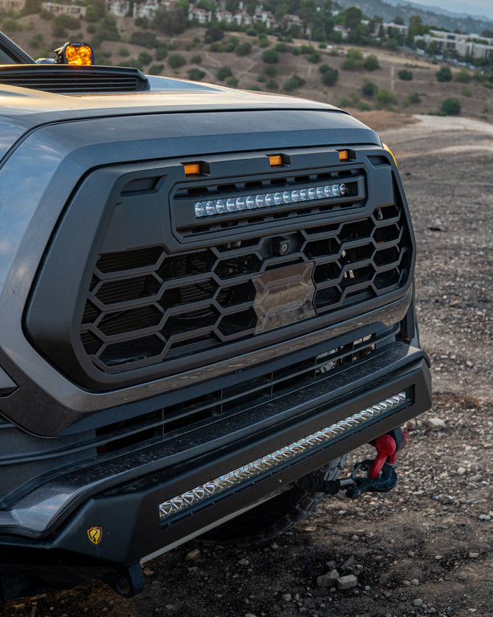 2016-2023 Tacoma Apex Pro Style Grille with LED Light Bar & Raptor Lights by YotaTribe