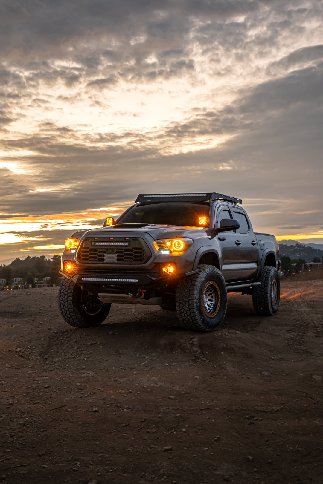 2016-2023 Tacoma Apex Pro Style Grille with LED Light Bar & Raptor Lights by YotaTribe