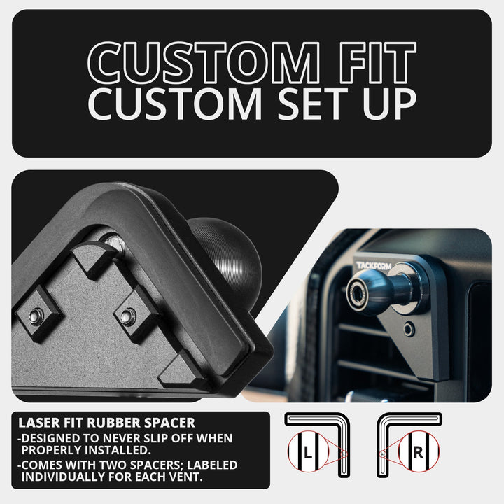 LINK™ Vent Mount Bracket With Quad Lock Magnetic Phone Holder | 2021-2026 Ford F-150/Raptor & 2023-2026 Ford Super Duty