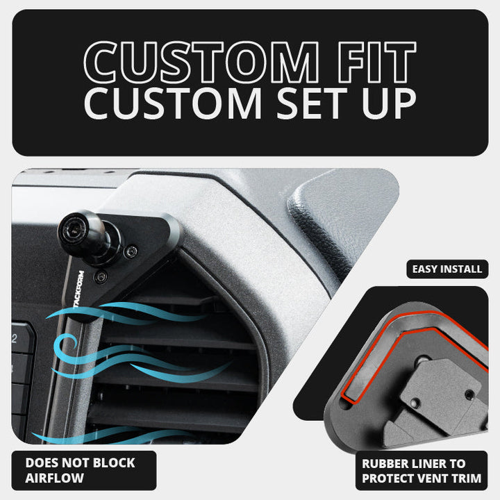 LINK™ Vent Mount Bracket With Quad Lock Magnetic Phone Holder | ‘15-‘20 Ford F-150, ‘17-‘22 Super Duty, ‘18-‘21 Expedition (See Compatibility Info For Year/Trim Details)