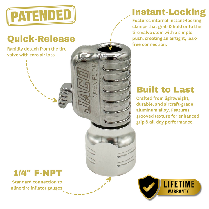 Lightning™ S2 Quick-Connect Tire Air Chuck - 1/4" F-NPT