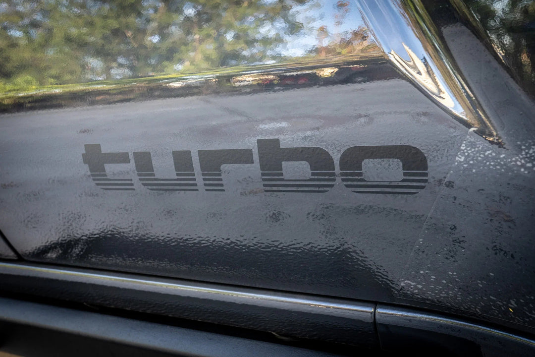 StickerFab Turbo Retro Style Graphic Fender Decals (Pair) - Universal