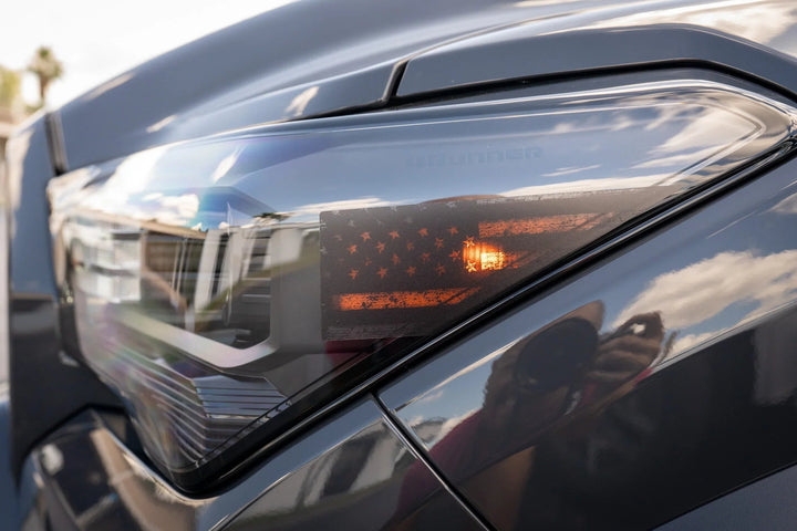 Distressed American Flag Front Sidemarker Overlays - 2024+ Tacoma / 2025+ 4Runner