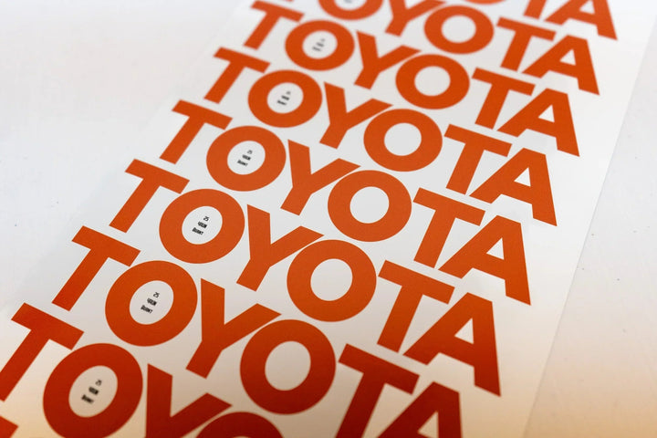 TOYOTA Front Door Sill Letter Overlays - 2024+ Tacoma / 2025+ 4Runner