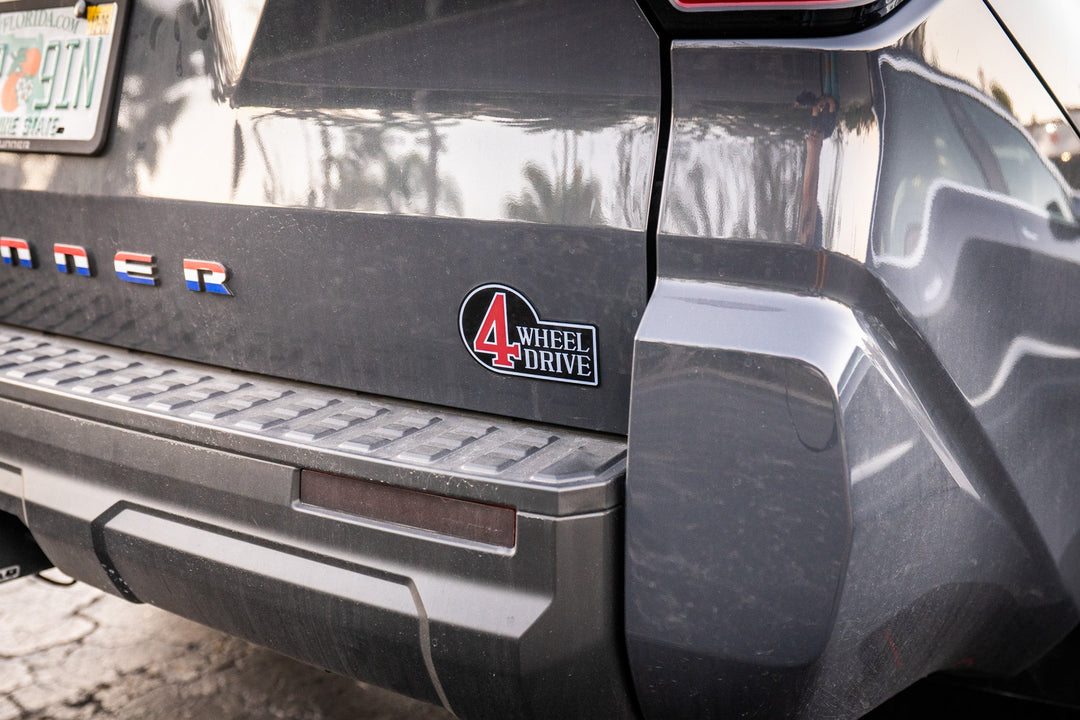 Retro 4 Wheel Drive Full Color Acrylic Emblem - 2024+ Land Cruiser / GX 550 / Tacoma / 2025+ 4Runner