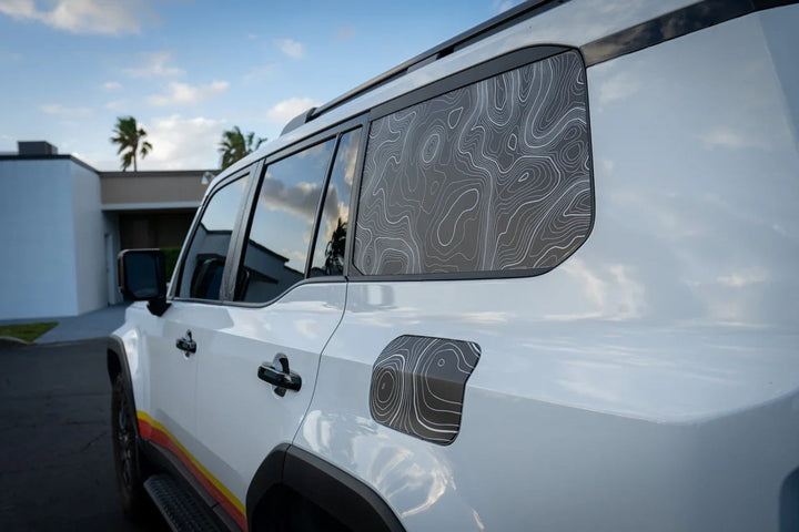 Topographic Rear Window Map Overlays (Solid) - 2024+ Land Cruiser