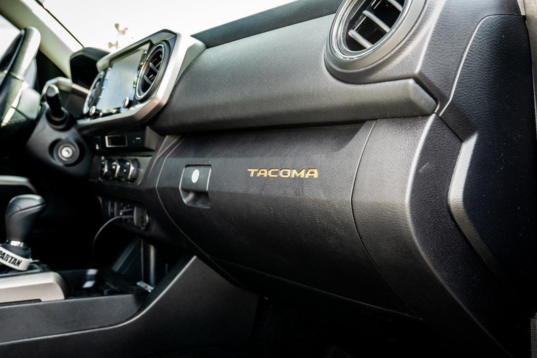 Glove Box "TACOMA" Logo Inlays (Standard Series) - 2016-2023 Tacoma