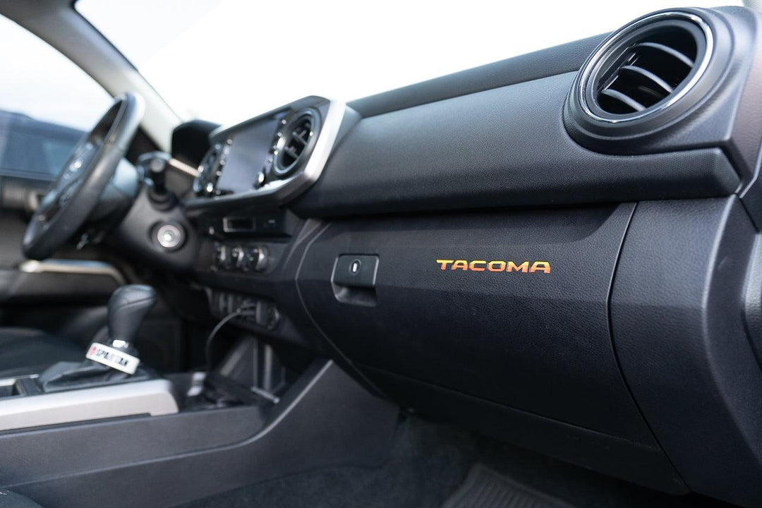 Glove Box "TACOMA" Logo Inlays (Printed Series) - 2016-2023 Tacoma