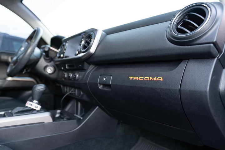 Glove Box "TACOMA" Logo Inlays (Printed Series) - 2016-2023 Tacoma