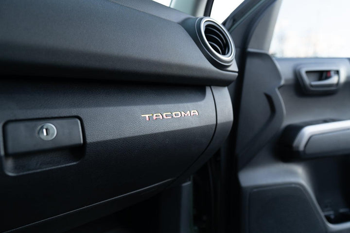 Glove Box "TACOMA" Logo Inlays (Printed Series) - 2016-2023 Tacoma