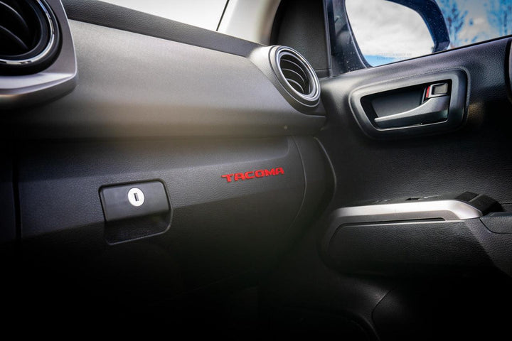 Glove Box "TACOMA" Acrylic Logo Inlays (Laser Series) - 2016-2023 Tacoma