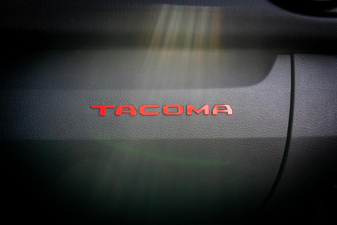 Glove Box "TACOMA" Acrylic Logo Inlays (Laser Series) - 2016-2023 Tacoma