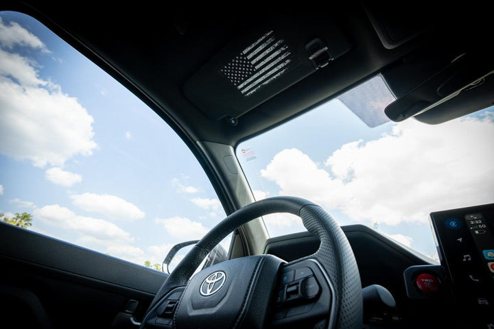 Sun Visor Airbag Label Distressed American Flag Overlays - 2024+ Tacoma