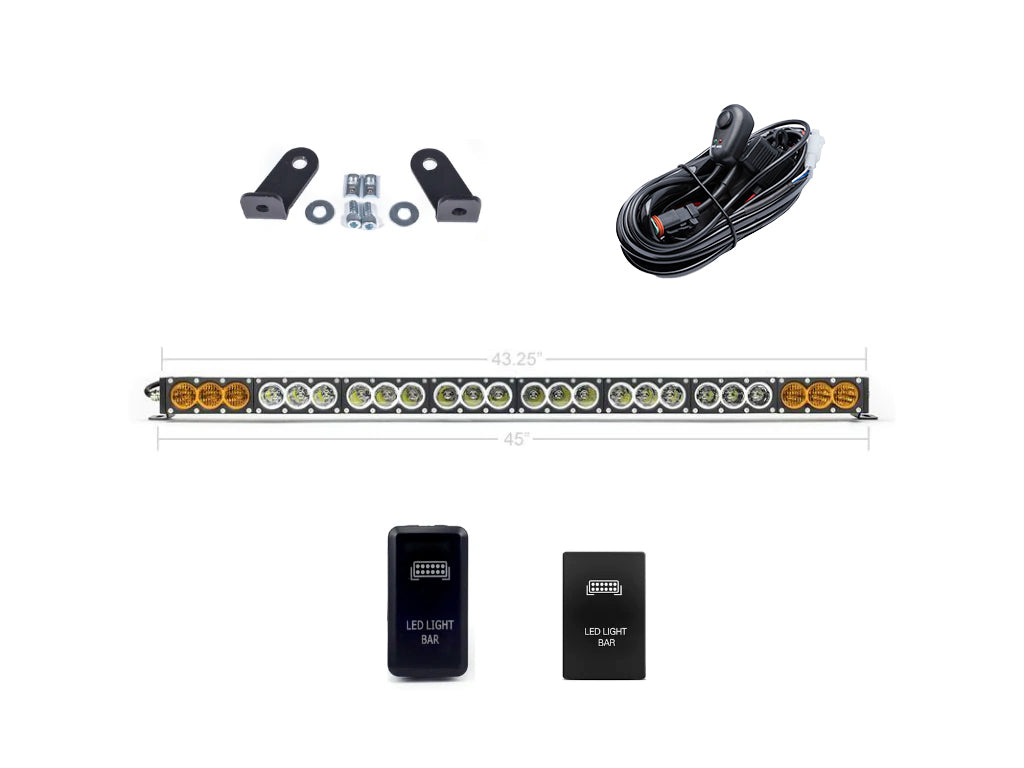 Cali Raised LED Dual Function Amber/White LED Light Bar Prinsu Mounting Bracket Kit