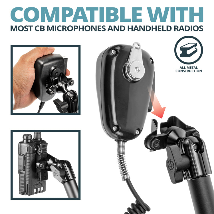 2024+ Toyota Tacoma & 2025+ Toyota 4Runner Passenger Side Grab Handle Mount with CB Radio Microphone Holder Holder