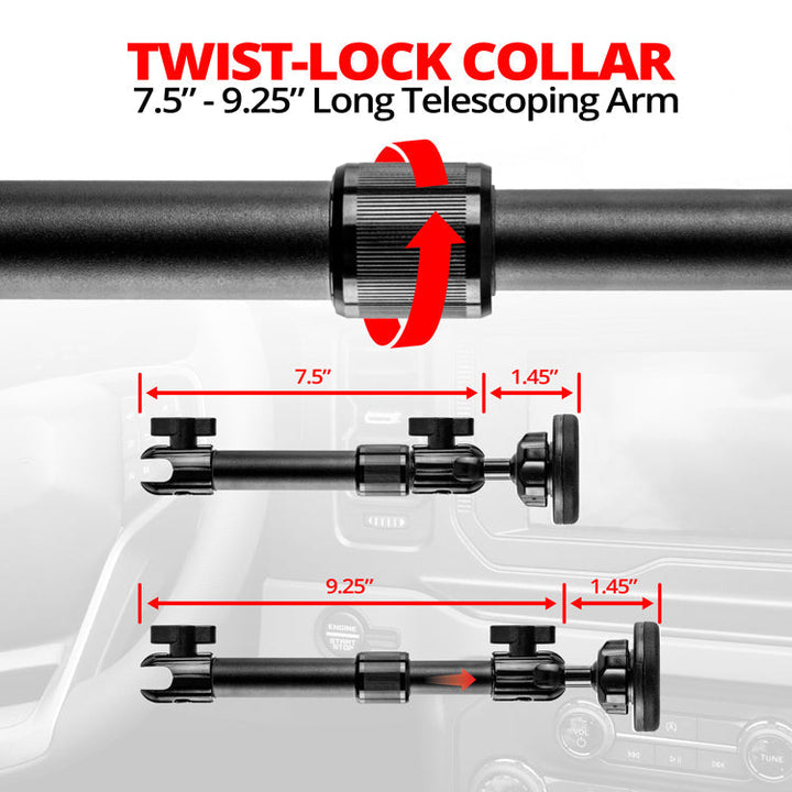 Magnetic Phone Holder | 7.5"-9.25" Telescoping Arm | 20mm TRAXX™ - Fast Track  Ball