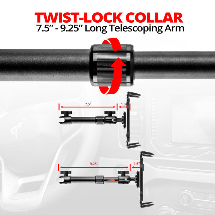 Tablet Holder | 7.5"-9.25" Telescoping Arm | 20mm TRAXX™ - Fast Track  Ball