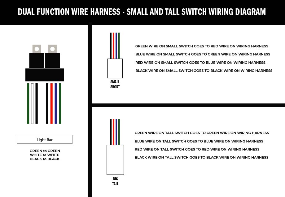 Cali Raised LED Wiring Harness for Dual Function Light Bar
