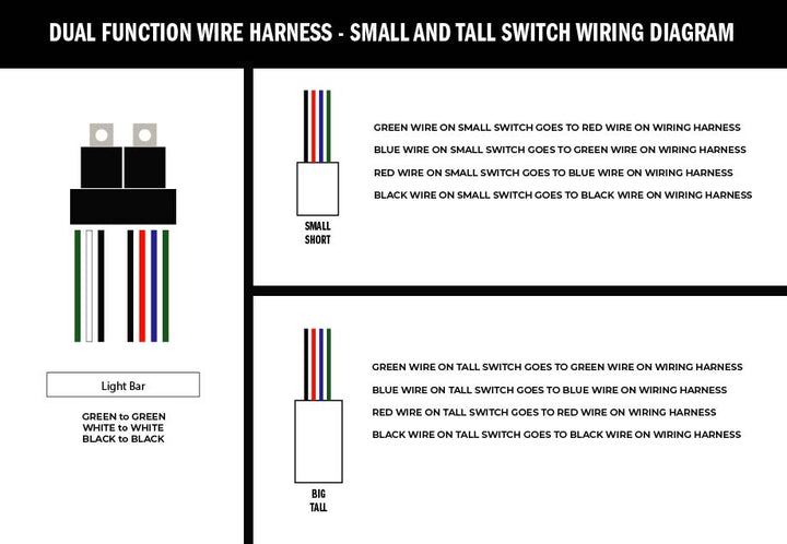 Cali Raised LED Wiring Harness for Dual Function Light Bar