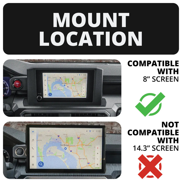 2024+ Toyota Tacoma (8" Screen ONLY) & 2025+ 4Runner LINK™ Dash Clip with Universal Dual-T / Cobb Tuning Accessport Mount