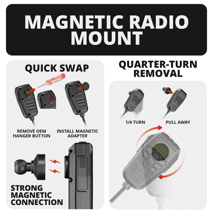 2024+ Toyota Tacoma & 2025+ Toyota 4Runner Passenger Side Grab Handle Mount with Midland Magnetic CB Radio Mic Holder