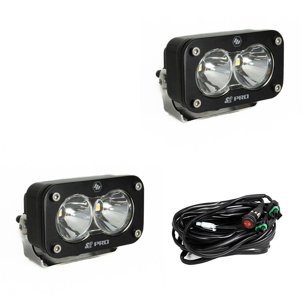 Baja Designs S2 PRO BLACK LED AUXILIARY LIGHT POD PAIR - UNIVERSAL