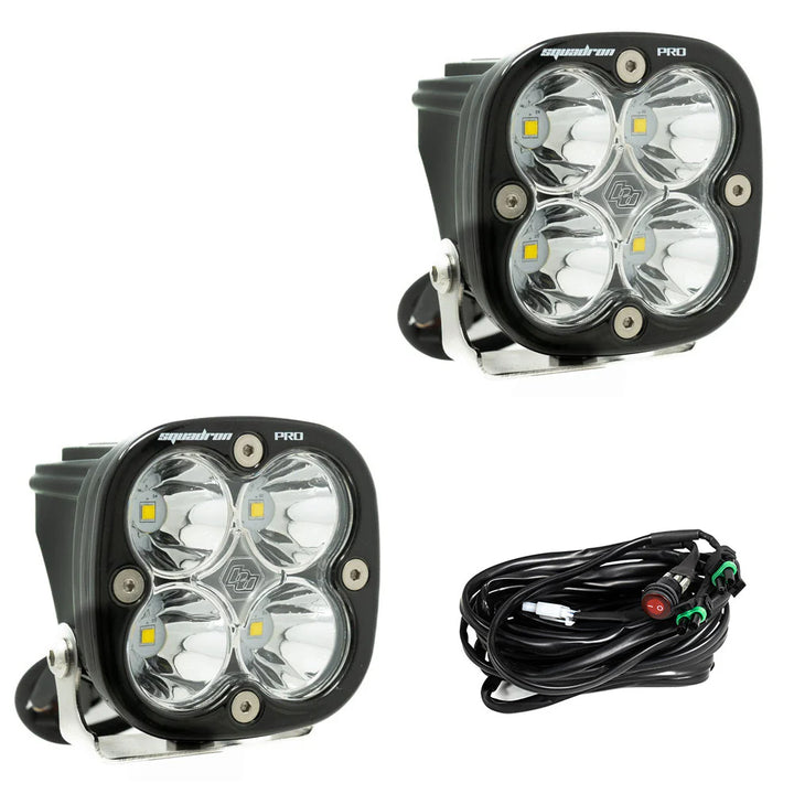 Baja 686 Industries LLCLed vent cover (ASA Matte Black) + Squadron Pro Black LED Auxiliary Light Pod Pair for Tacoma (2024+)