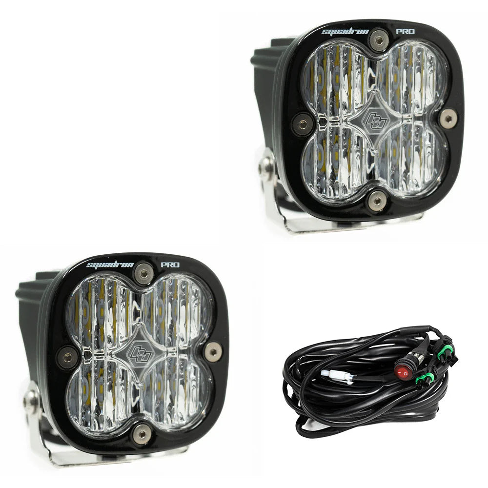Baja 686 Industries LLCLed vent cover (ASA Matte Black) + Squadron Pro Black LED Auxiliary Light Pod Pair for Tacoma (2024+)