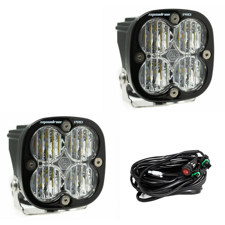 Baja 686 Industries LLCLed vent cover (ASA Matte Black) + Squadron Pro Black LED Auxiliary Light Pod Pair for Tacoma (2024+)