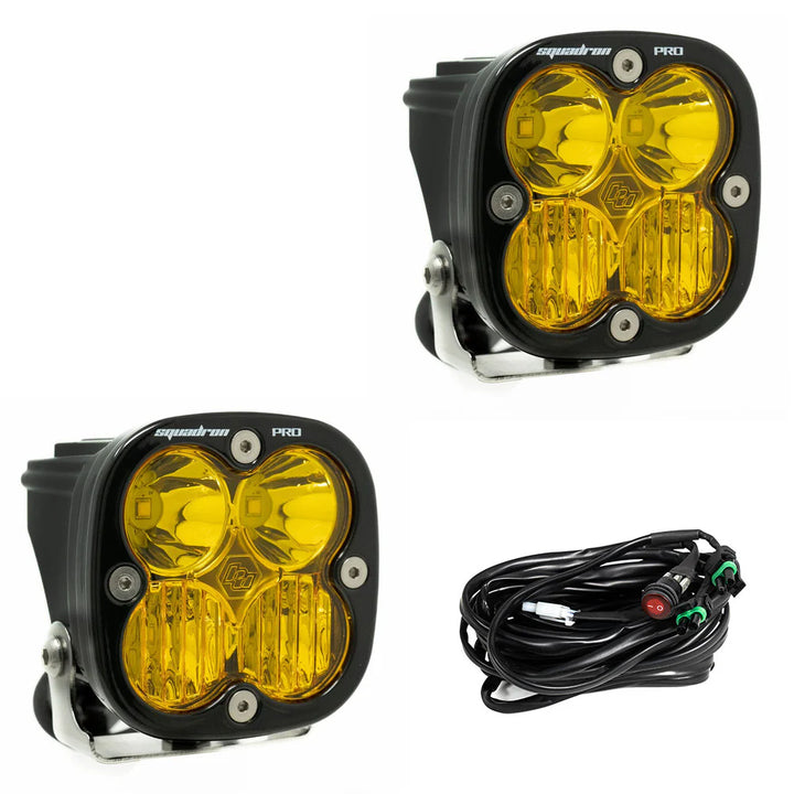 Baja 686 Industries LLCLed vent cover (ASA Matte Black) + Squadron Pro Black LED Auxiliary Light Pod Pair for Tacoma (2024+)