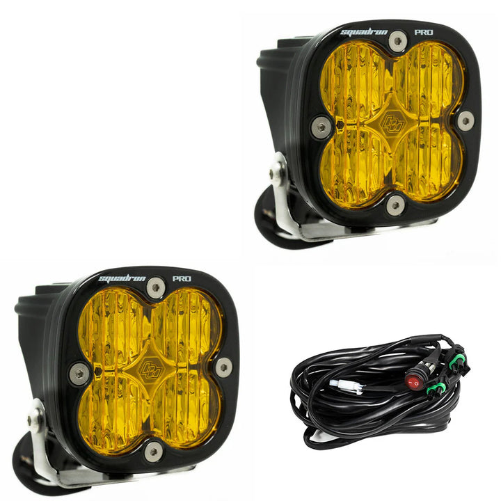 Baja 686 Industries LLCLed vent cover (ASA Matte Black) + Squadron Pro Black LED Auxiliary Light Pod Pair for Tacoma (2024+)