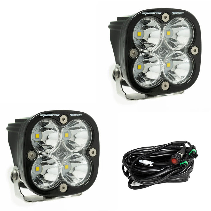 Baja 686 Industries LLC Led vent cover (ASA Matte Black) + Squadron Sport Black LED Auxiliary Light Pod Pair for Tacoma (2024+)