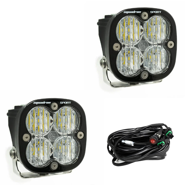 Baja 686 Industries LLC Led vent cover (ASA Matte Black) + Squadron Sport Black LED Auxiliary Light Pod Pair for Tacoma (2024+)