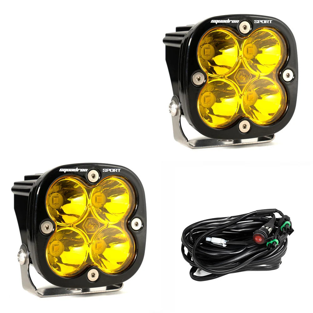 Baja 686 Industries LLC Led vent cover (ASA Matte Black) + Squadron Sport Black LED Auxiliary Light Pod Pair for Tacoma (2024+)