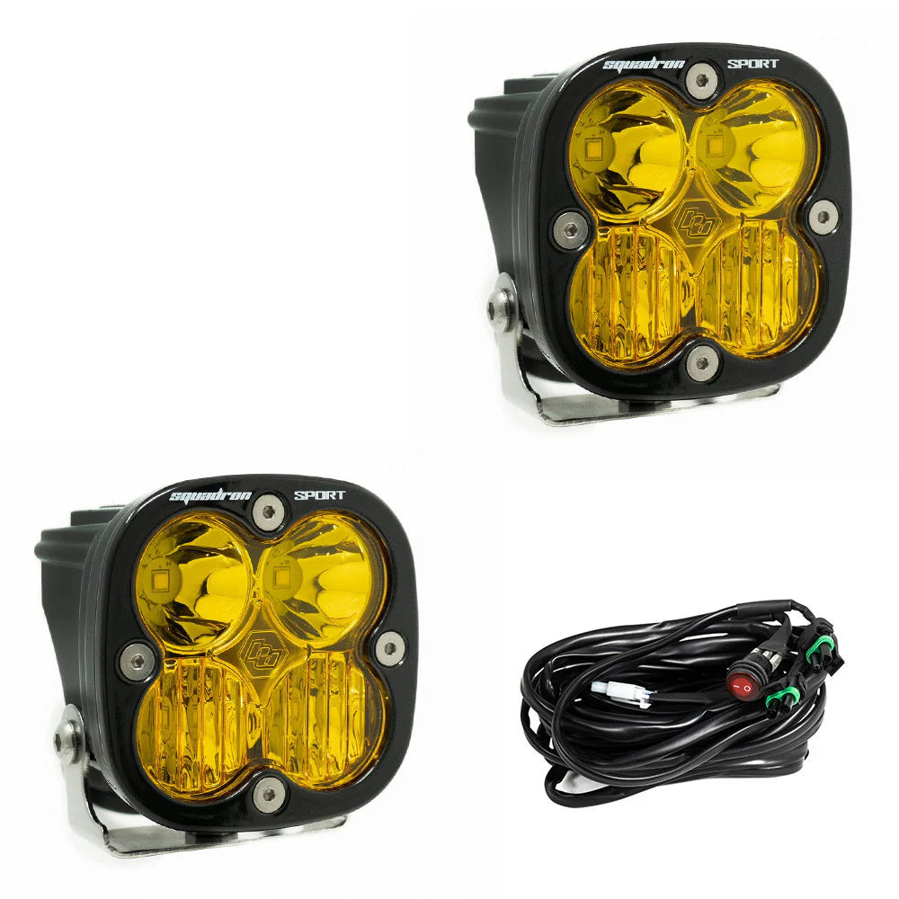 Baja 686 Industries LLC Led vent cover (ASA Matte Black) + Squadron Sport Black LED Auxiliary Light Pod Pair for Tacoma (2024+)