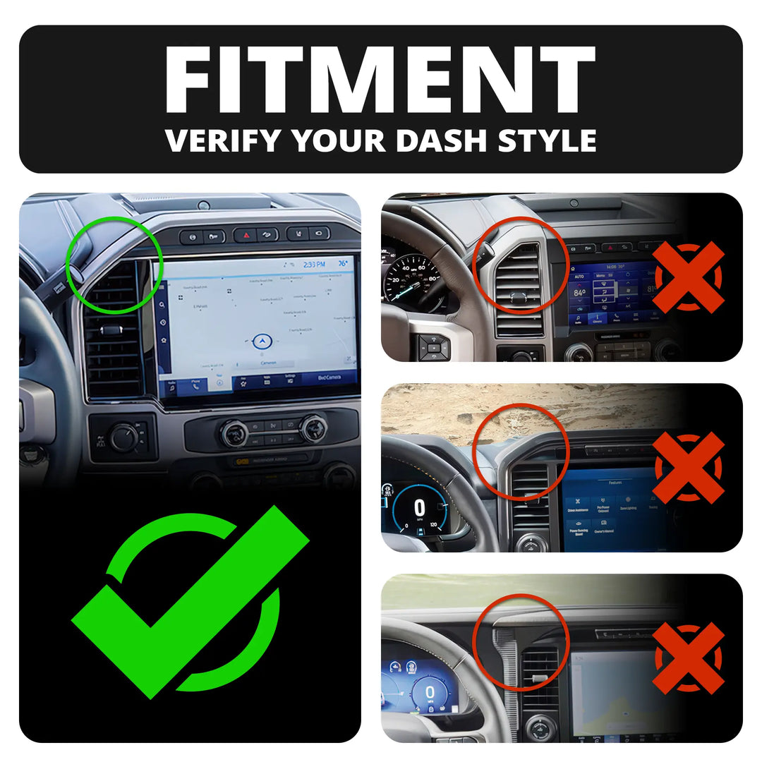 TRAXX™ - Fast Track Dash Bracket With Dual 20LITE Phone Mounts | 2022 Ford Super Duty (Compatible With 12” Screen ONLY)