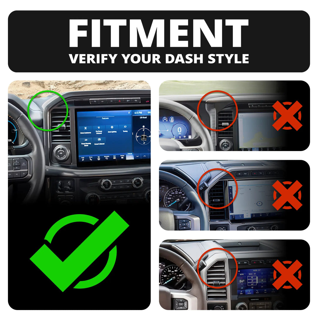 TRAXX™ - Slim Track Dash Bracket With MagSafe Charging Phone Mount | 2021 - 2025 Ford F-150 (See Compatibility Info For Specific Year/Trim Fitment Details)