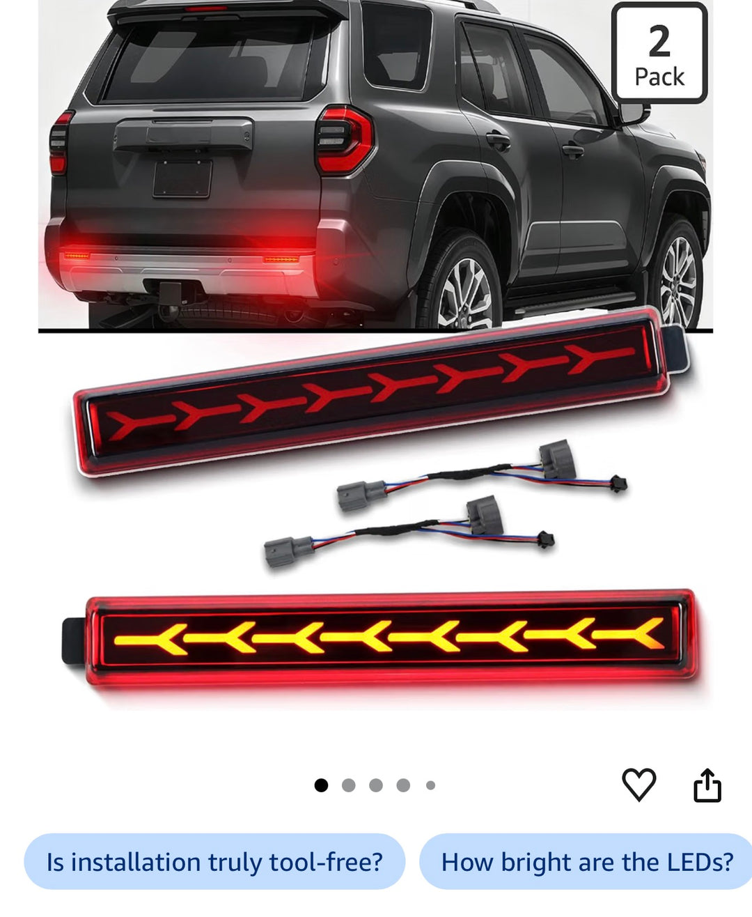 YOTA WOLF LED Sequential Tail Lights Bumper Reflector Replacement For 4runner (2025+)