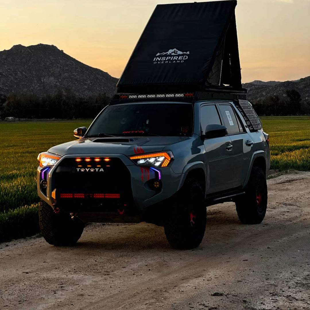 Aspire Auto Accessories LED DRL Fog Light Fang Bezel Kit for 4Runner (2014-2024)