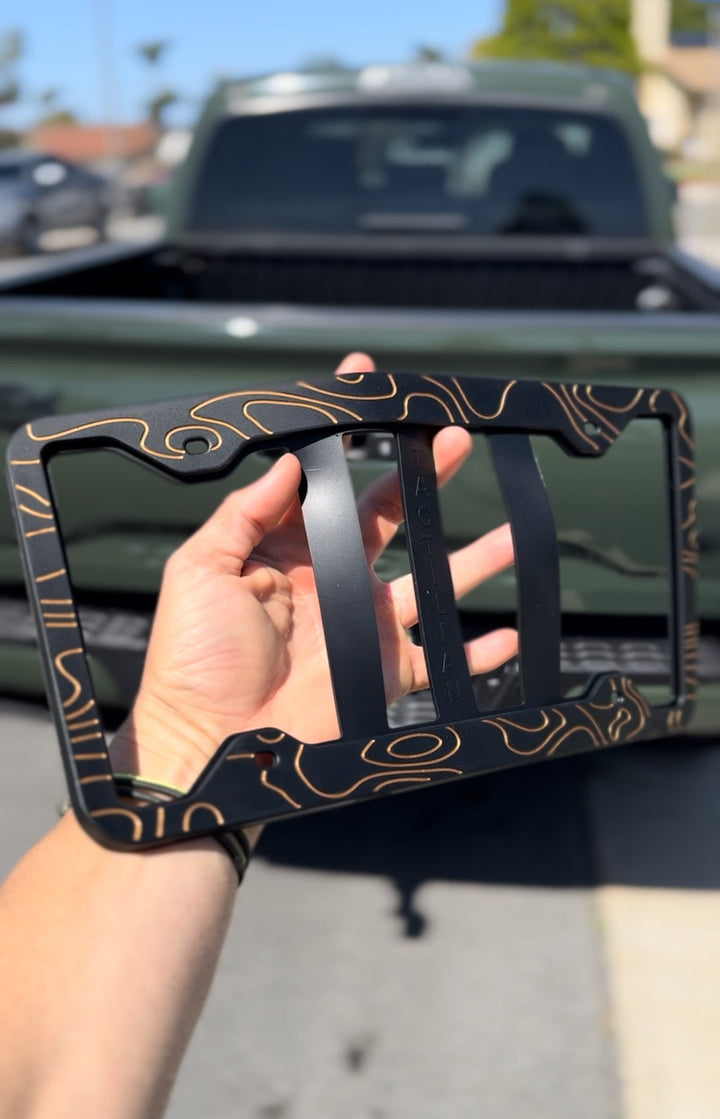 Tactilian Two-Tone Silicone Topographic License Plate Frame - Anti-Rattle, Anti-Scratch Plate Wrap