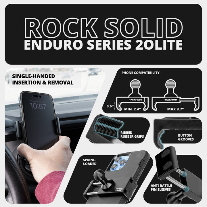 LINK™ Vent Mount Bracket With 20LITE Phone Holder | 2016-2023 Toyota Tacoma and 2014-2021 Toyota Tundra | Choose Your Arm Length
