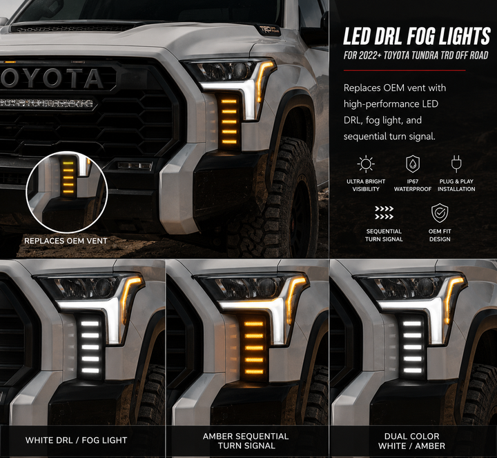 LED DRL Vent Lights For Tundra 2022-2026