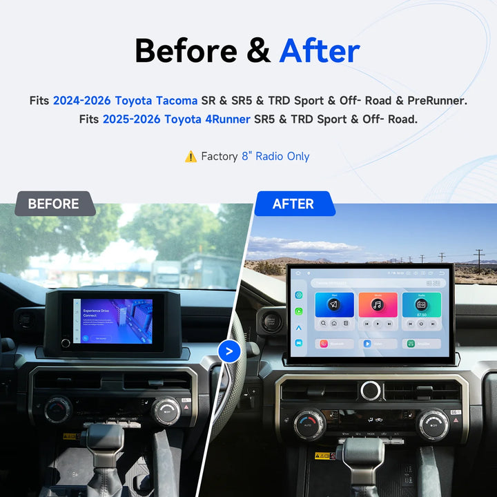 Dasaita For 2024 2025 2026 Toyota Tacoma & 4Runner Head Unit Upgrade |14'' 2K QLED, Android 13, Wireless CarPlay & Android Auto, Plug & Play