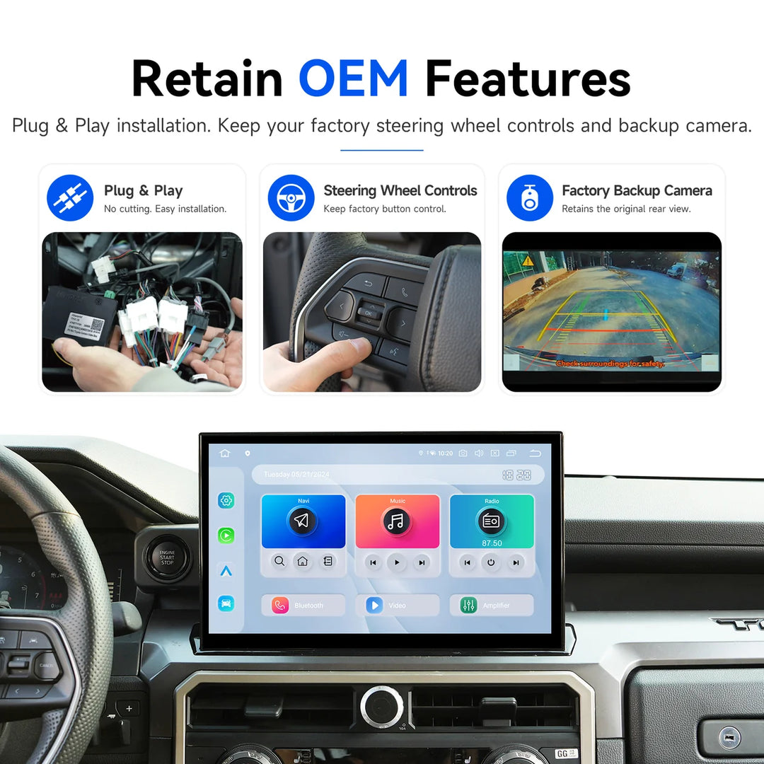 Dasaita For 2024 2025 2026 Toyota Tacoma & 4Runner Head Unit Upgrade |14'' 2K QLED, Android 13, Wireless CarPlay & Android Auto, Plug & Play