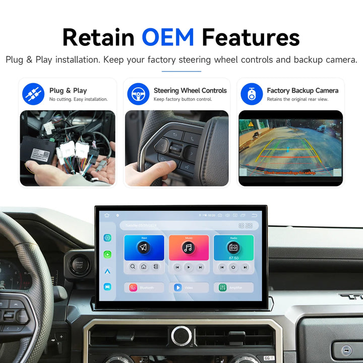 Dasaita For 2024 2025 2026 Toyota Tacoma & 4Runner Head Unit Upgrade |14'' 2K QLED, Android 13, Wireless CarPlay & Android Auto, Plug & Play
