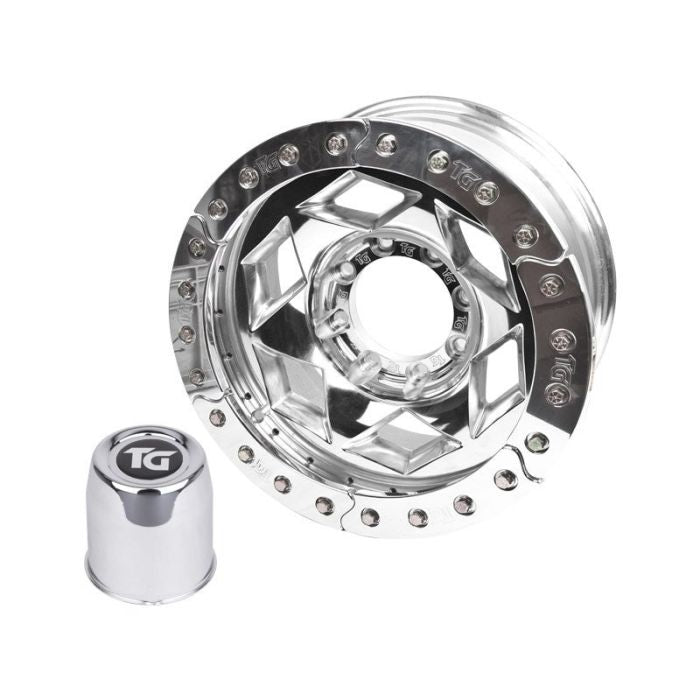 Trail Gear 17" Aluminum Beadlock Wheel, (8 on 6.5 w/ 5.00" BS), Polished Segmented Ring