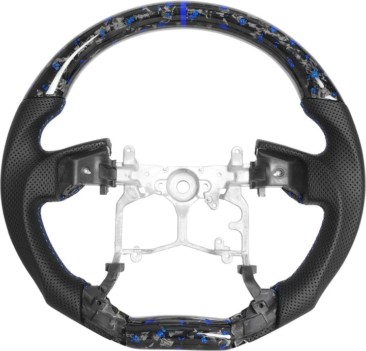 Yota Wolf Blue Forged Carbon Fiber Steering Wheel with blue stitching for Tacom(2012-2023), 4Runner (2010-2024), Tundra (2014-2021)