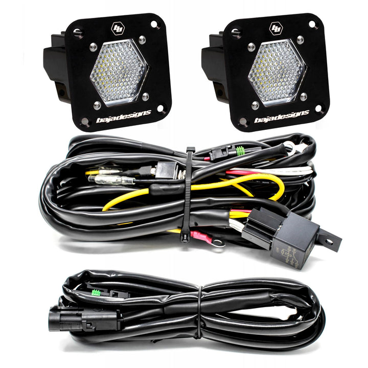 Baja Designs S1 BLACK FLUSH MOUNT LED LIGHT POD REVERSE KIT - UNIVERSAL